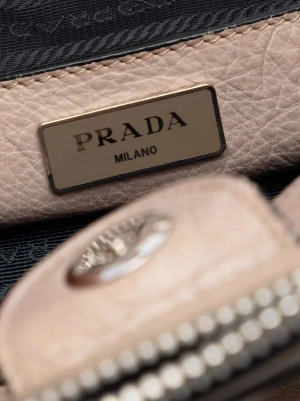 Prada Pre-Owned 2015-2026 Glace Calf Twin Pocket Double Handle
