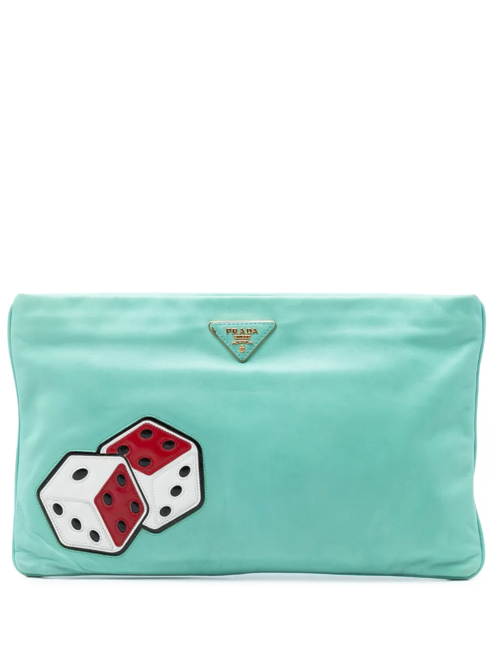 Prada Pre-Owned 2010-2026 Nappa Dice clutch bag - Verde