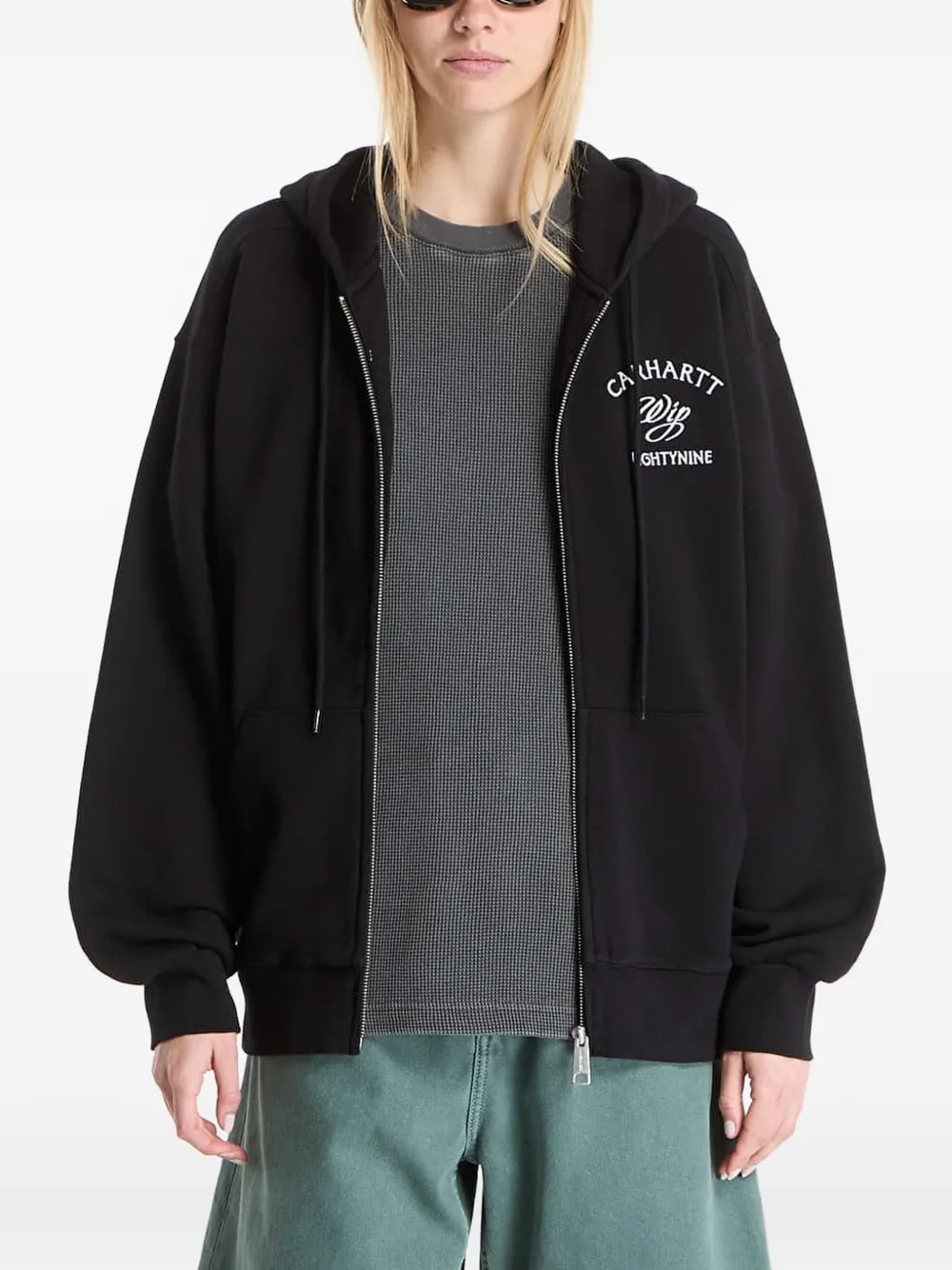 Carhartt WIP Hoodie met rits Zwart