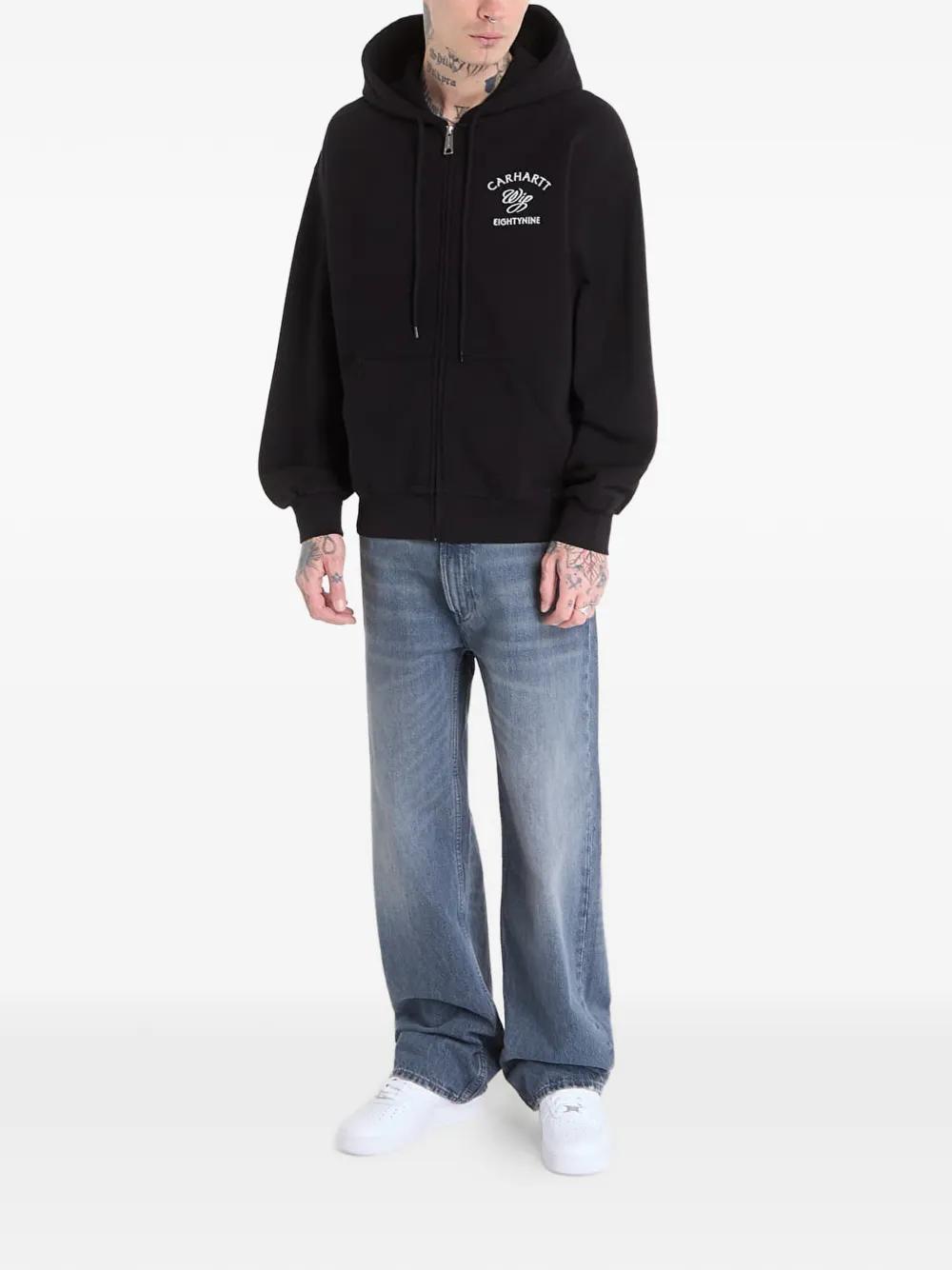 Carhartt WIP Hoodie met rits Zwart