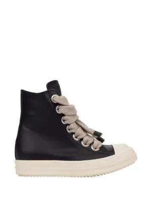 Rick Owens ハイカット レザースニーカー | ブラック | FARFETCH JP
