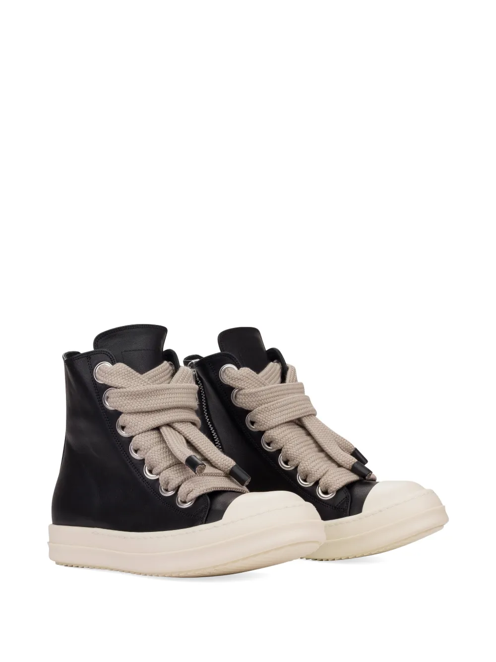 Rick Owens Jumbolace leather sneakers Zwart