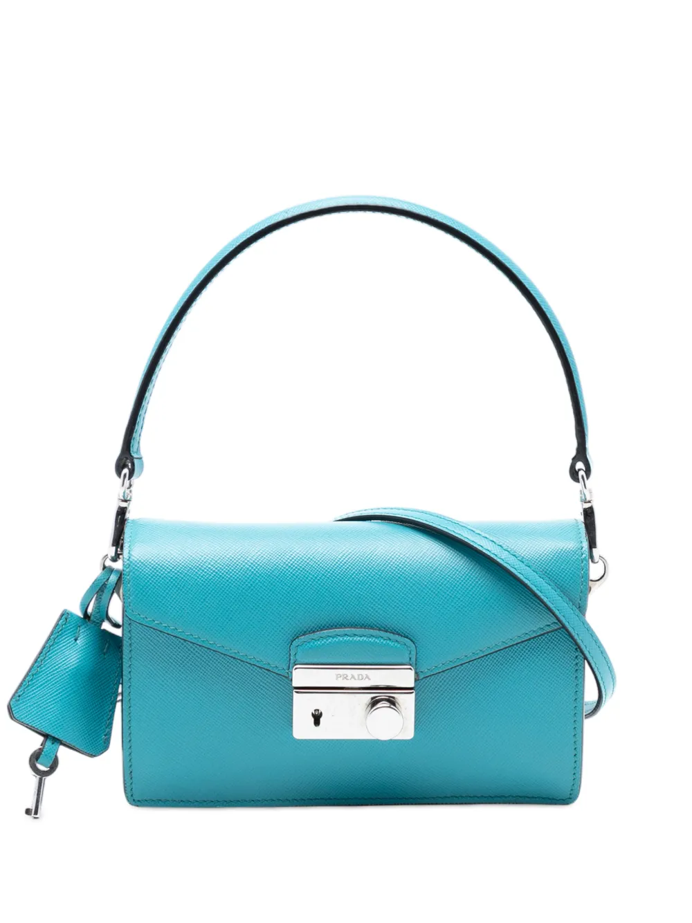 Prada Pre-Owned 2010-2025 Saffiano Lux Sound Lock satchel - Blu