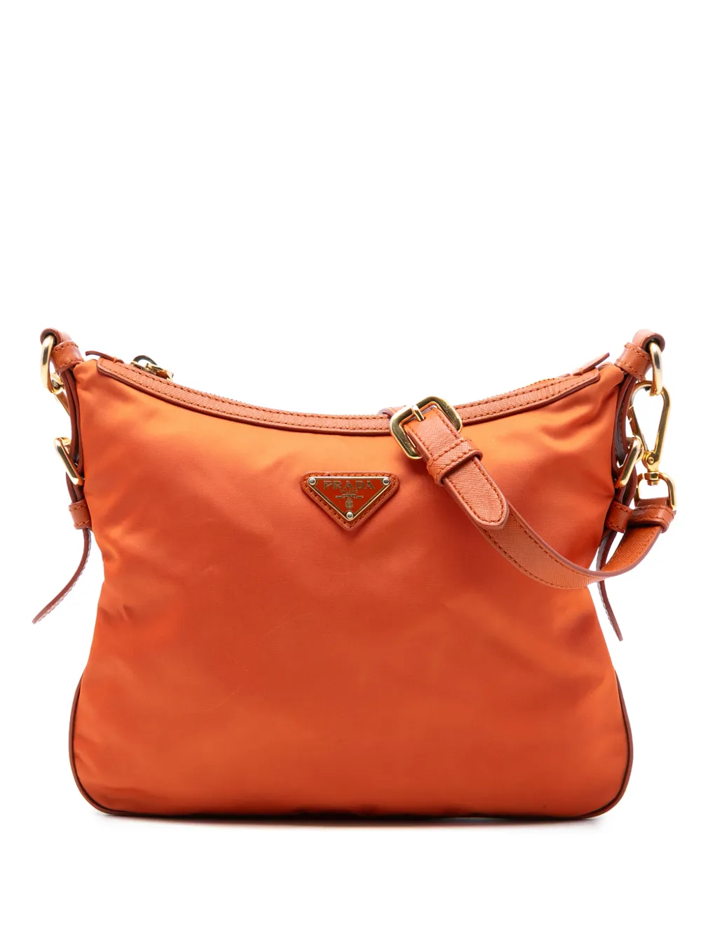 Prada Pre-Owned 2013-2026 Saffiano Trimmed Tessuto Zip Top crossbody bag - Arancione