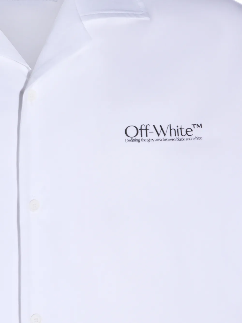 Off-White Overhemd met korte mouwen en logo Wit
