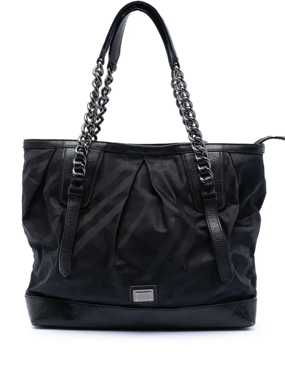 Burberry Pre-Owned 2000-2020 Tonal Check Nylon shoulder bag - Nero