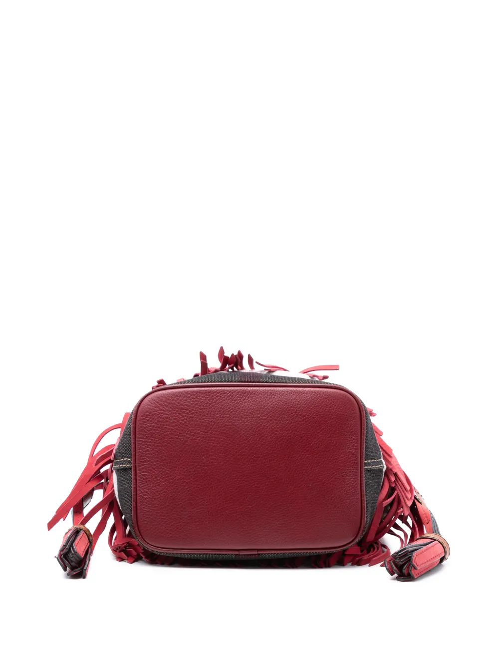 2000-2017 Small Mega Check Canvas And Suede Fringe Belgrove Bucket Bag
