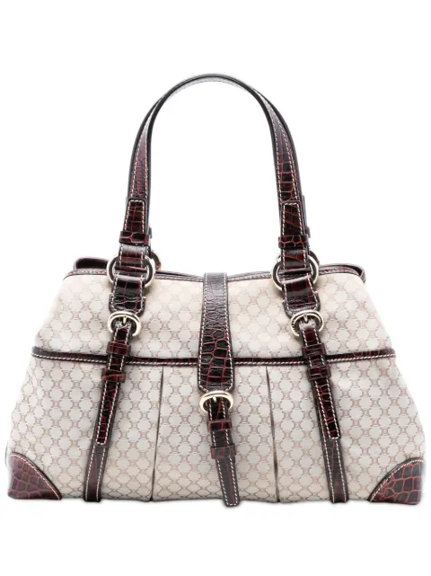 Celine Pre-Owned Macadam krokodilpräglad handväska i kanvas med skinnkant från 2007