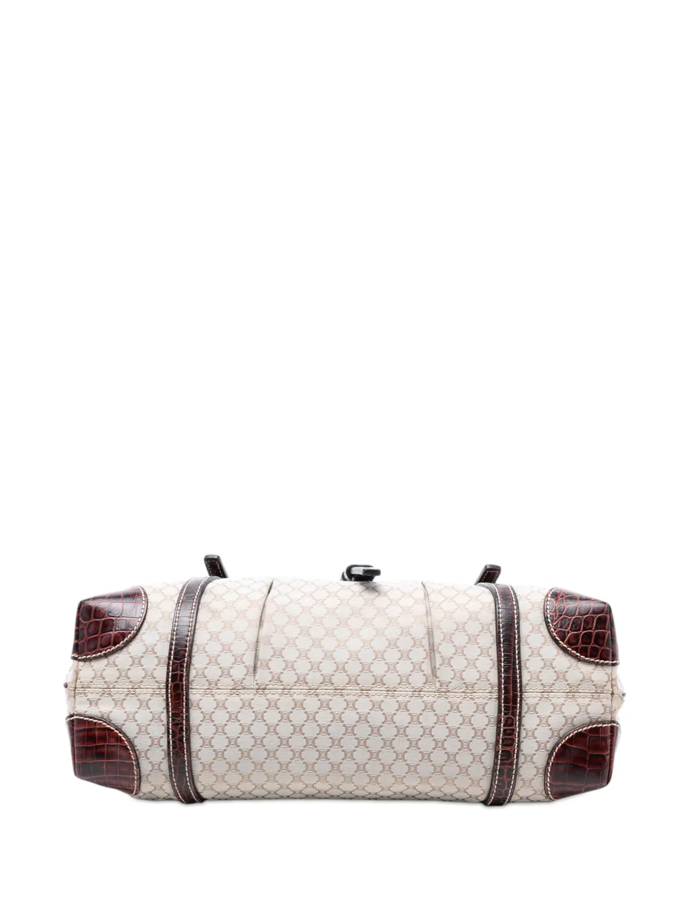 2007 Croc Embossed Leather Trimmed Macadam Canvas Handbag