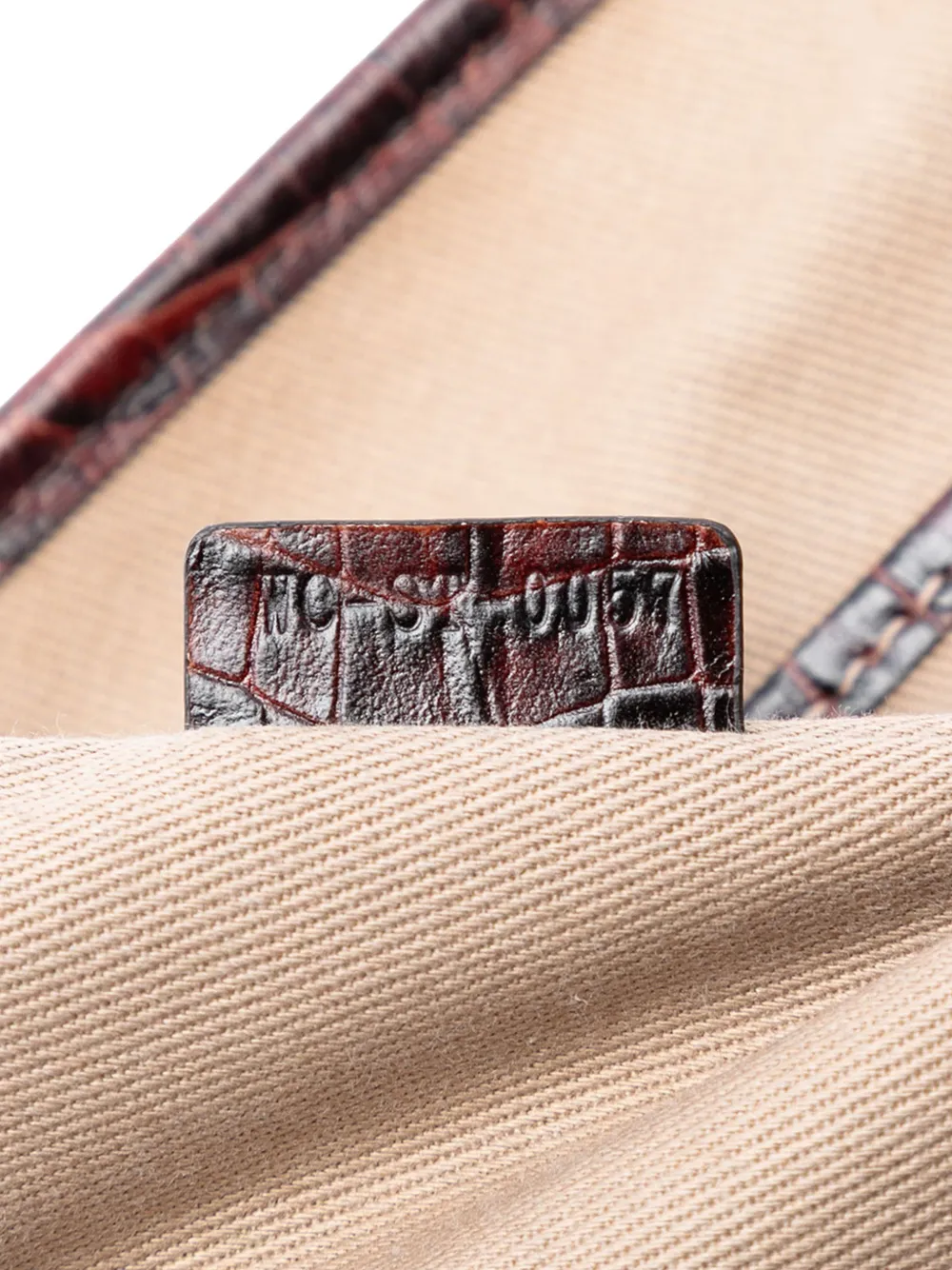 2007 Croc Embossed Leather Trimmed Macadam Canvas Handbag