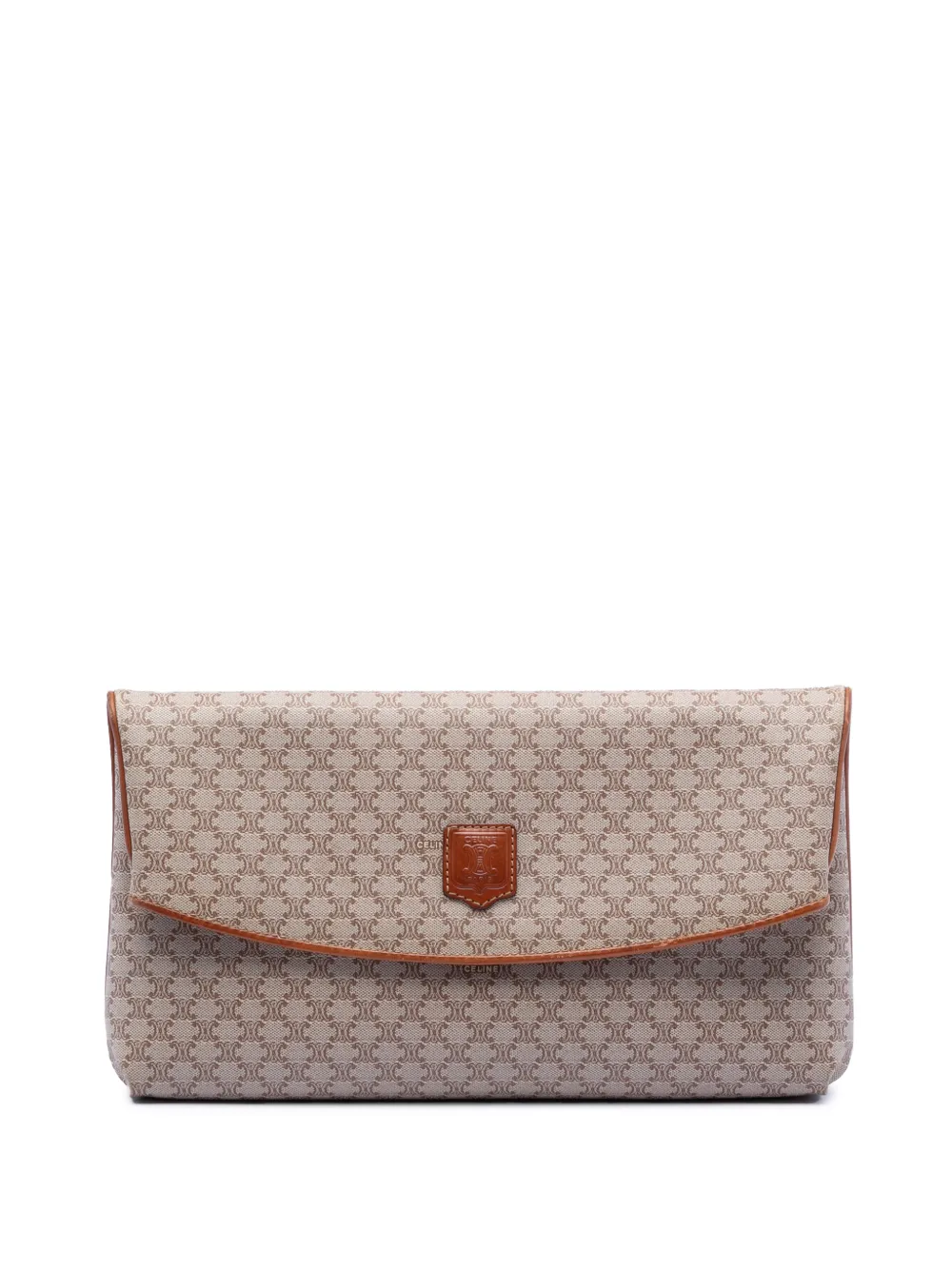 Celine Pre-Owned 2007 Macadam Coated Canvas clutch bag - Marrone