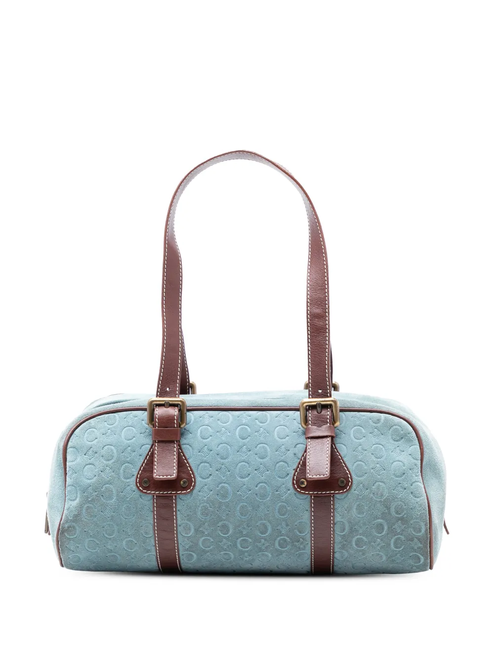 Celine Pre-Owned 2000 C Macadam Suede shoulder bag - Blu