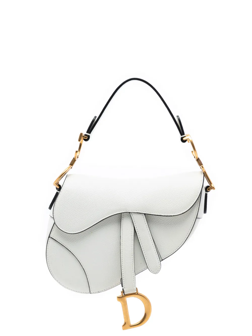 Christian Dior Pre-Owned 2019 Mini Grained Calfskin Saddle Bag satchel - Bianco