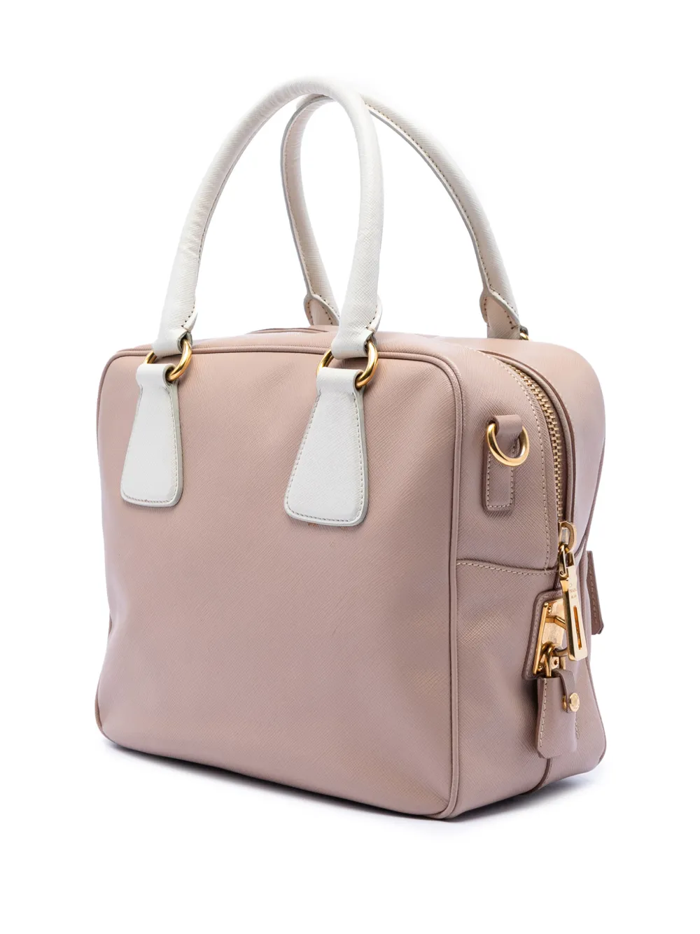 2010-2026 Small Bicolor Saffiano Square Bauletto Satchel