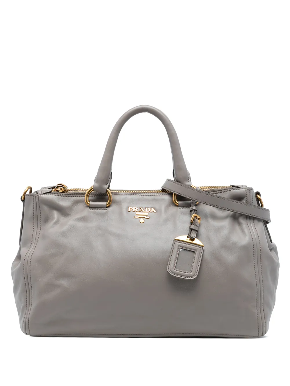 Prada Pre-Owned 2010-2025 Small Soft Calf Double Zip satchel - Grigio