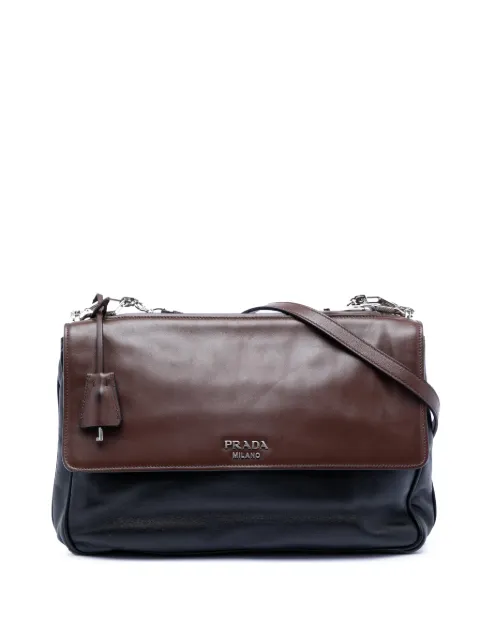 Prada Pre-Owned 2000-2026 Soft Double Sided Flap Umhängetasche aus Kalbsleder