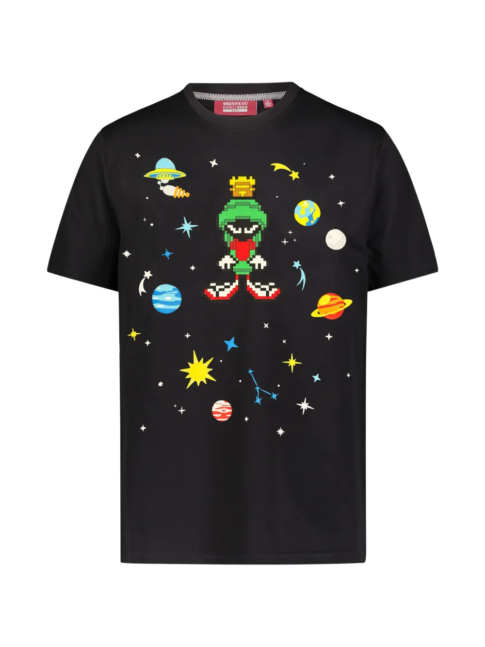 Mostly Heard Rarely Seen 8-Bit alien-print T-shirt | Black | Image 1