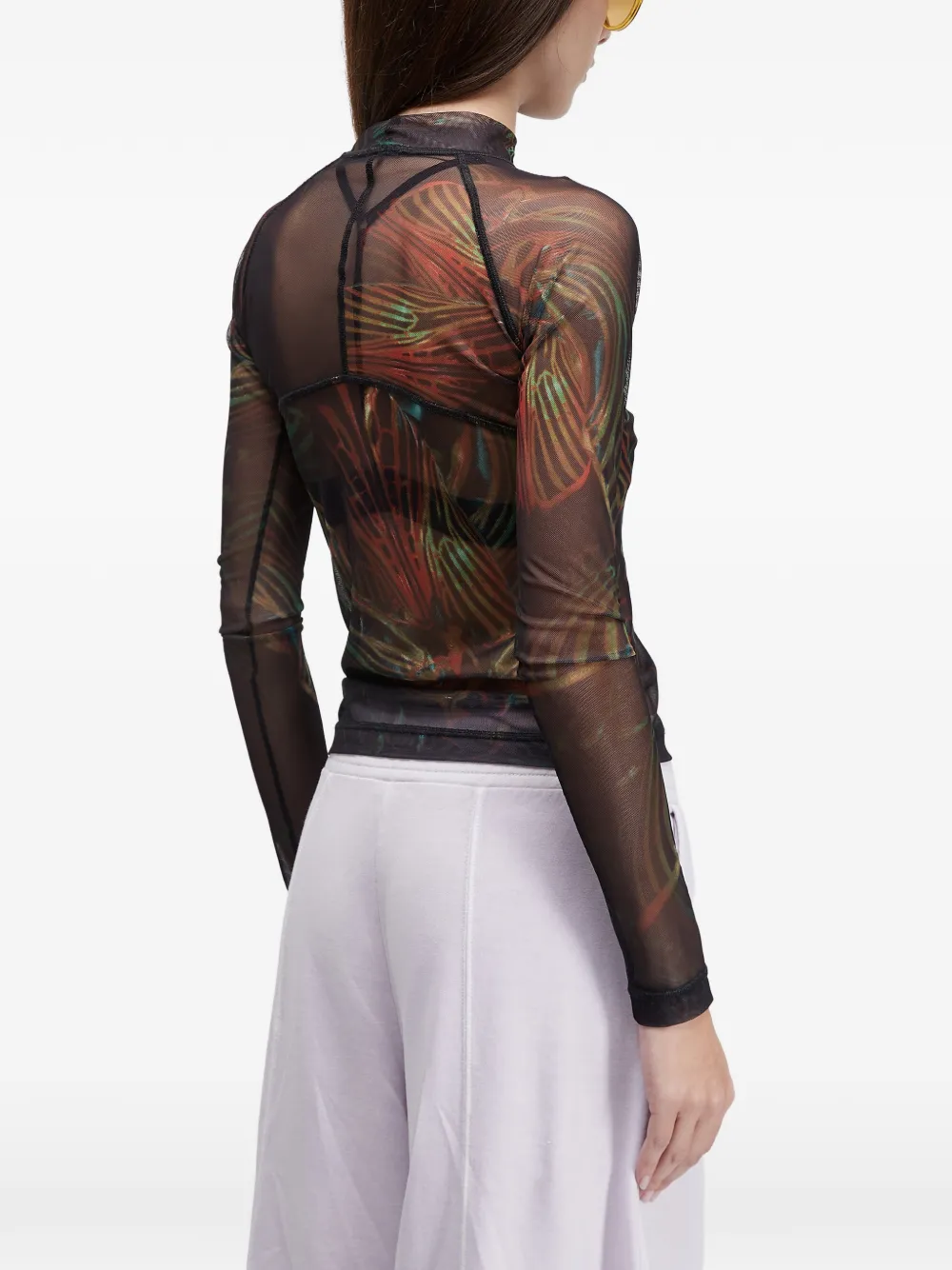  Osklen Patterned Tulle Blouse - Black 