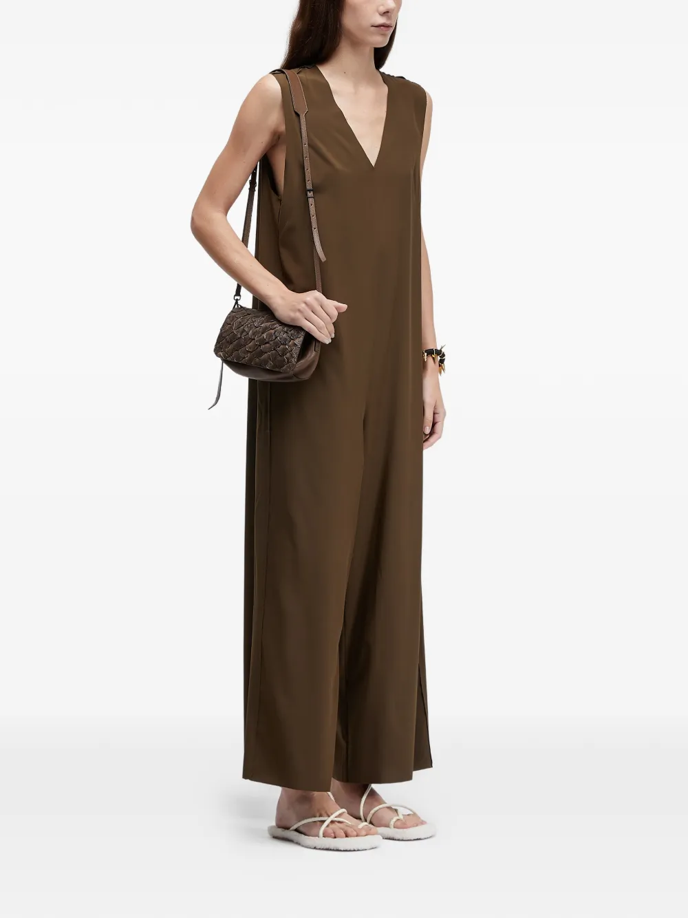  Osklen V-neck Sleeveless Jumpsuit - Brown 