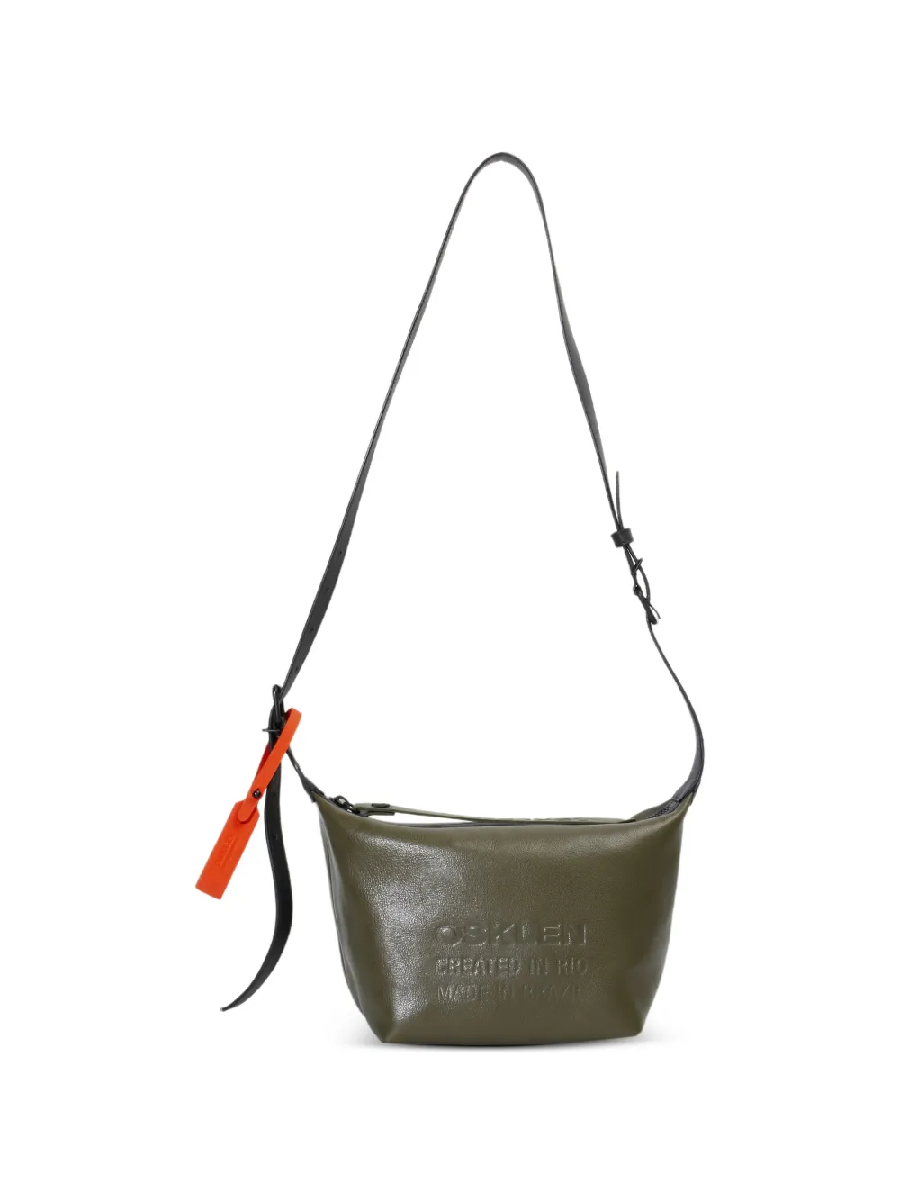  Osklen Embossed Leather Satchel - Green 