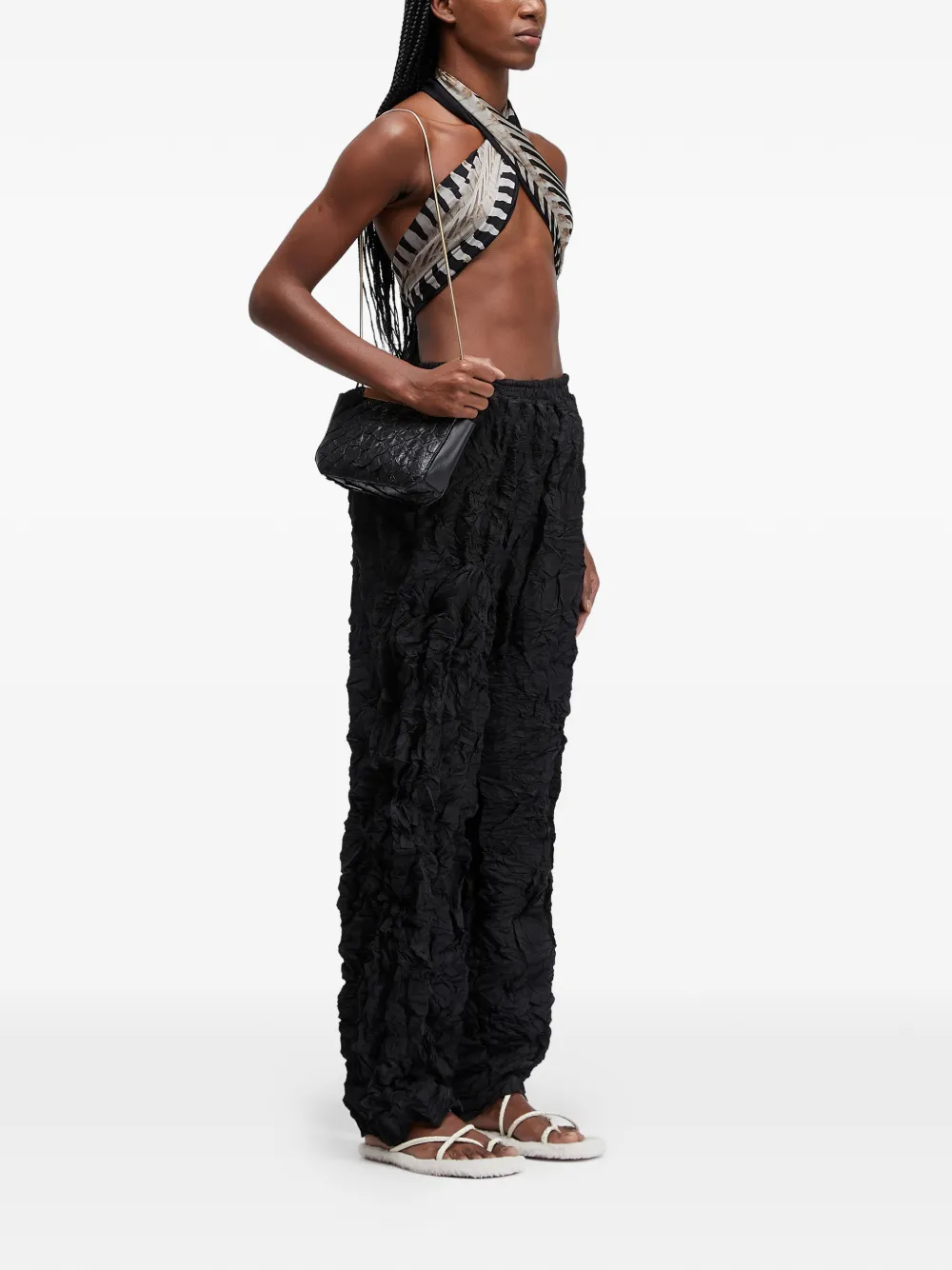  Osklen Plissé Texture Trousers - Black 