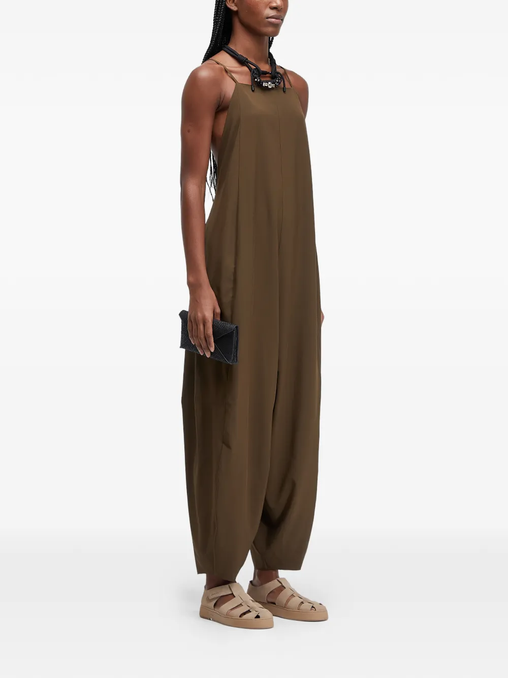  Osklen Superlight Baloon Square-neck Jumpsuit - Brown 