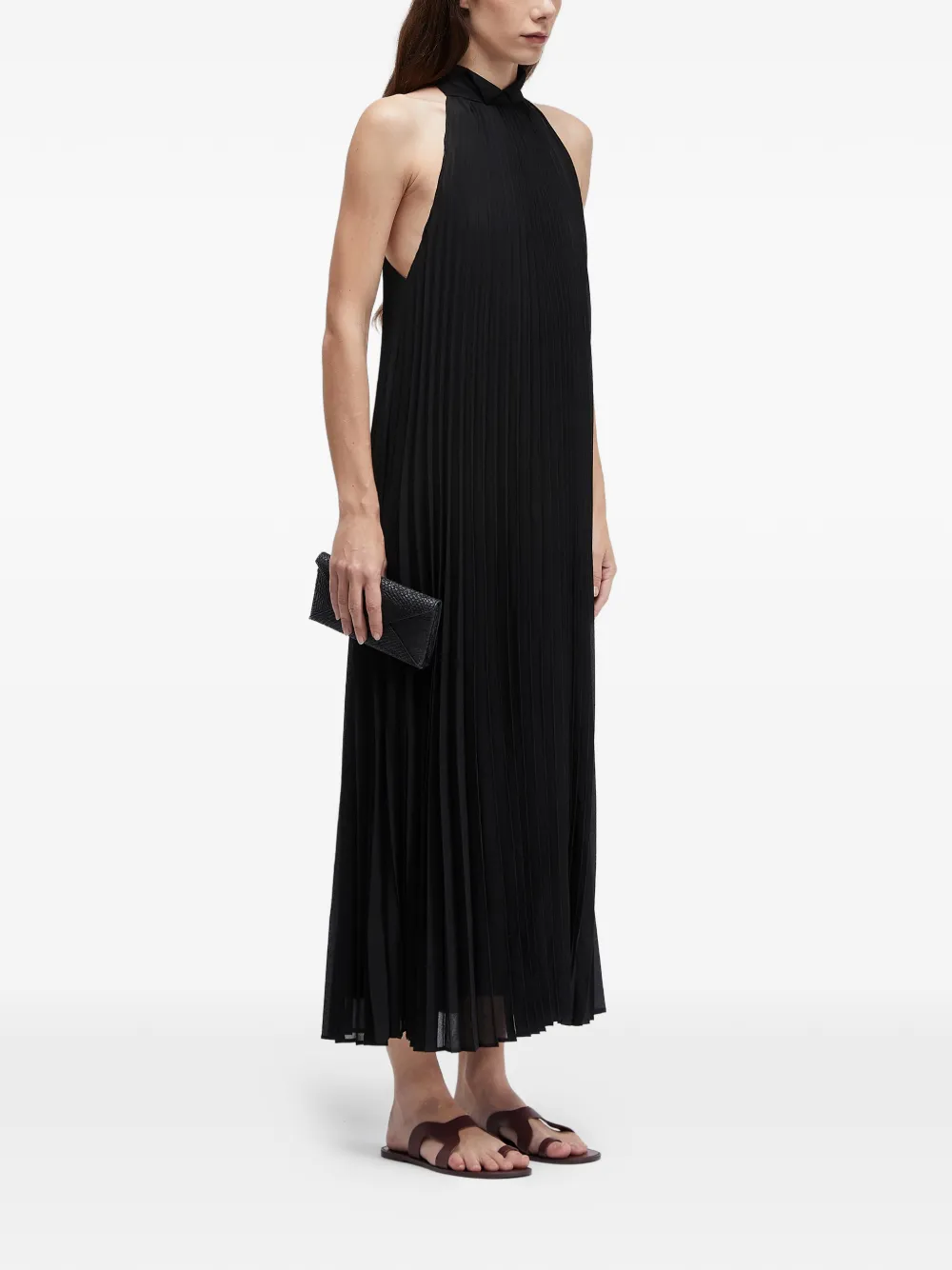  Osklen Pleated Midi Dress - Black 