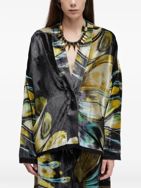 Osklen Camisa de veludo com borboleta