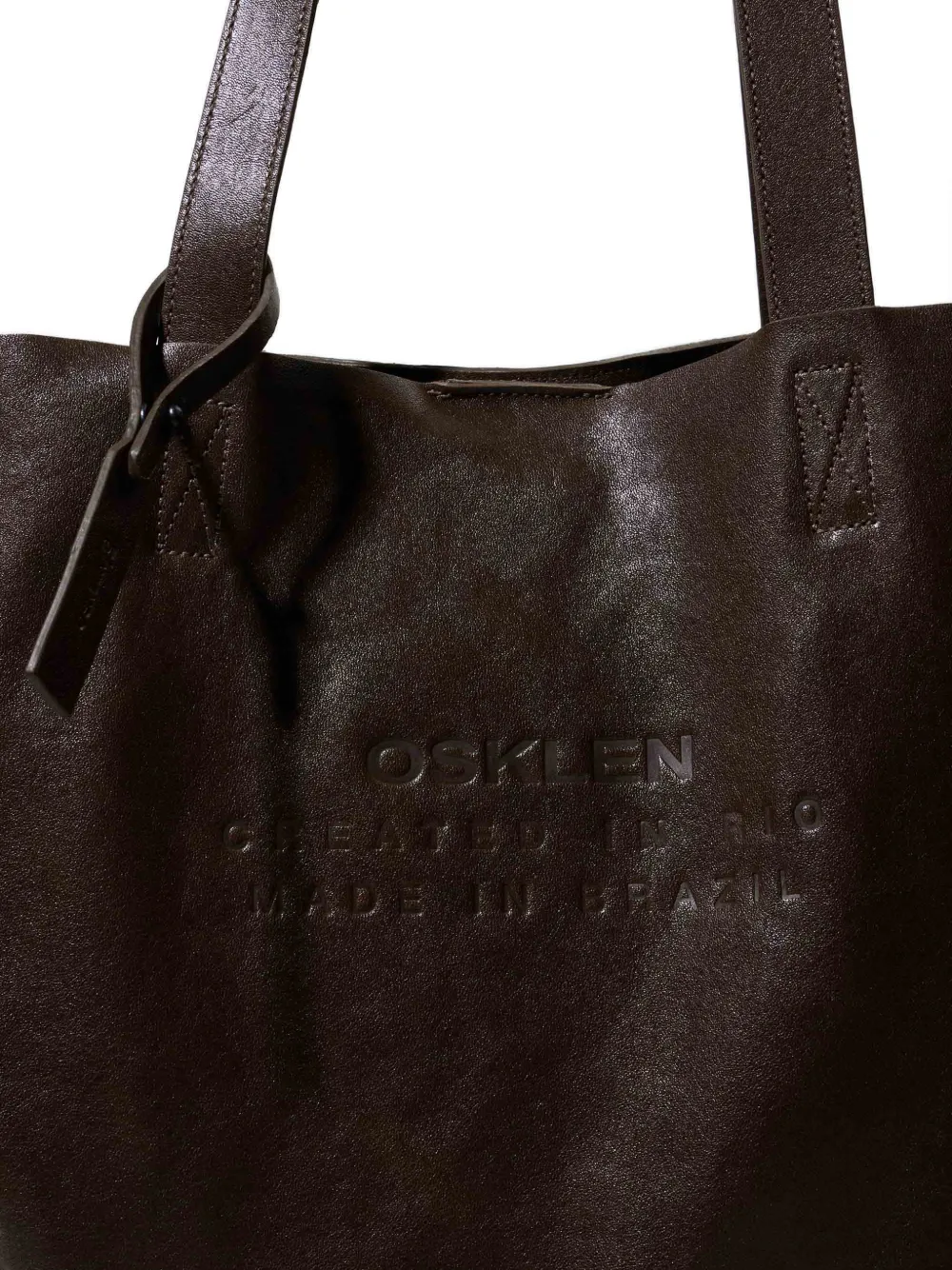  Osklen Embossed Leather Tote Bag - Brown 