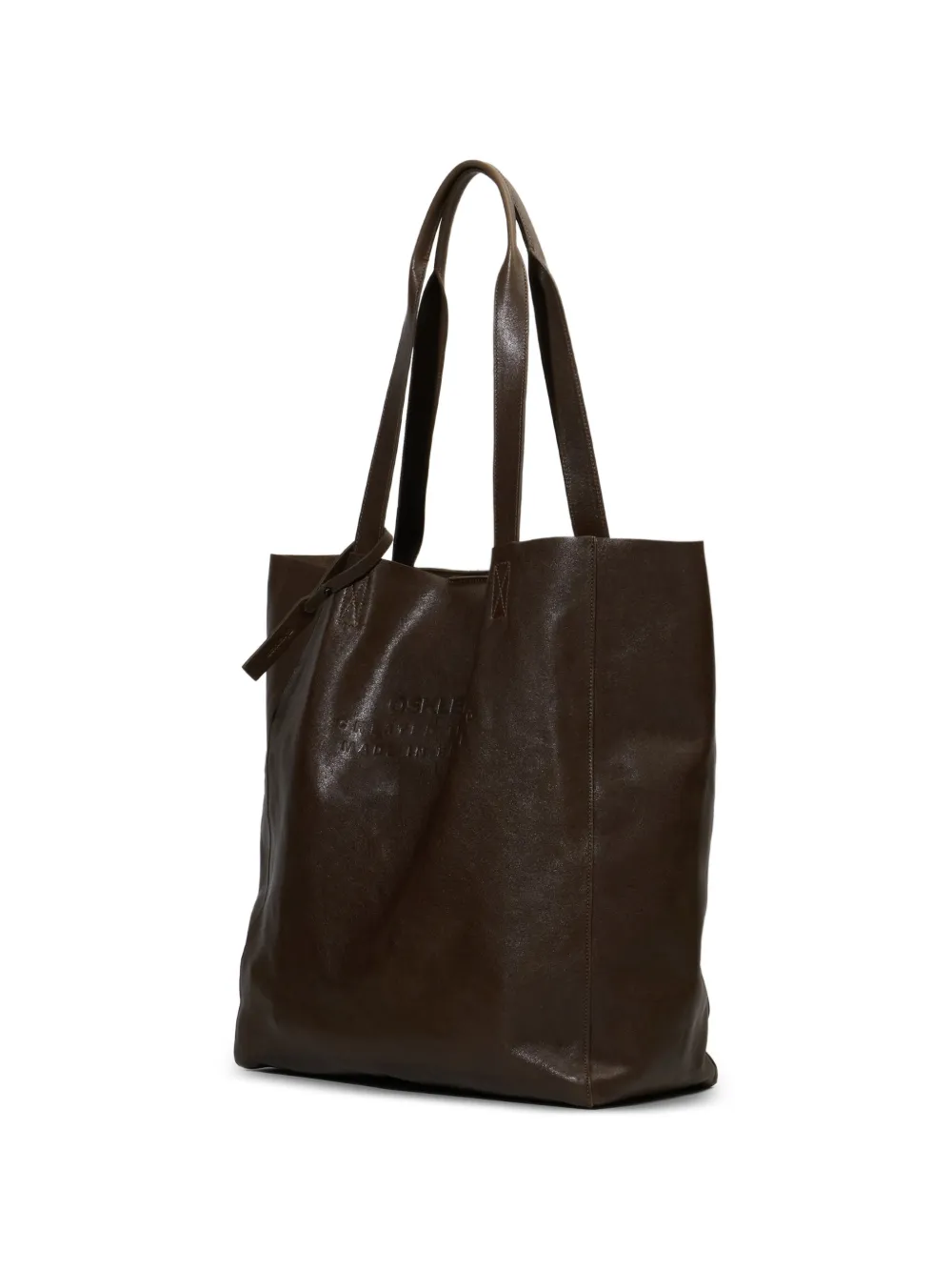  Osklen Embossed Leather Tote Bag - Brown 