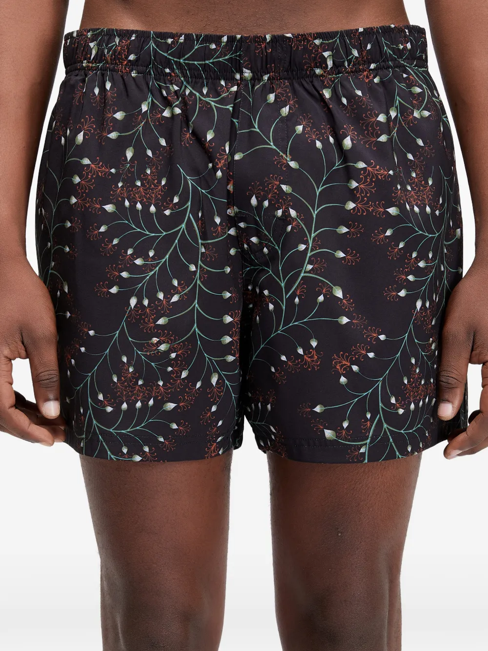 Osklen Badeshorts mit Blatt-Print - Schwarz