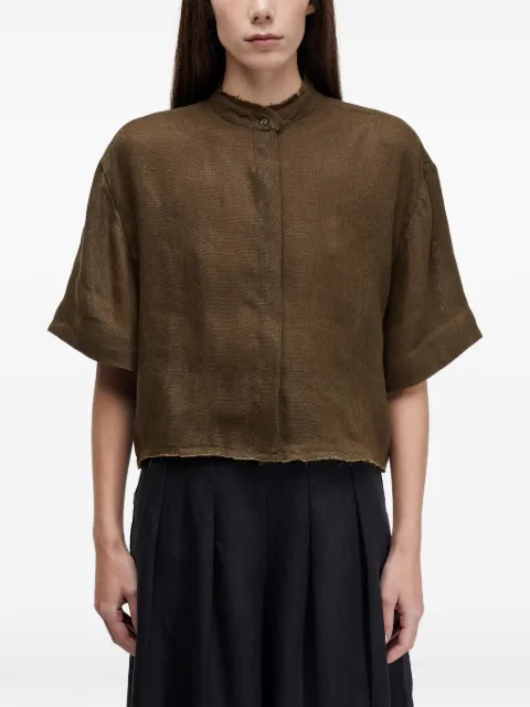 Osklen frayed collar linen shirt