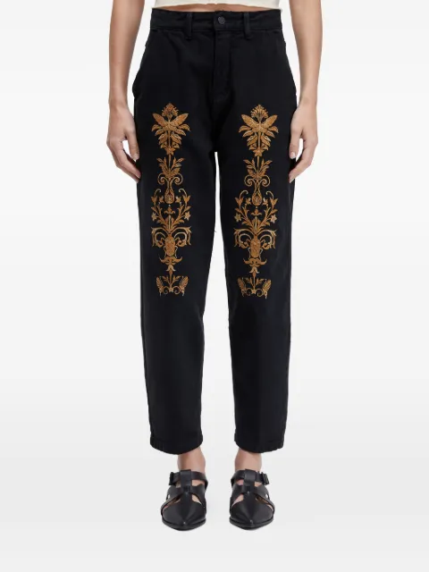 Osklen embroidery butterfly cotton trousers