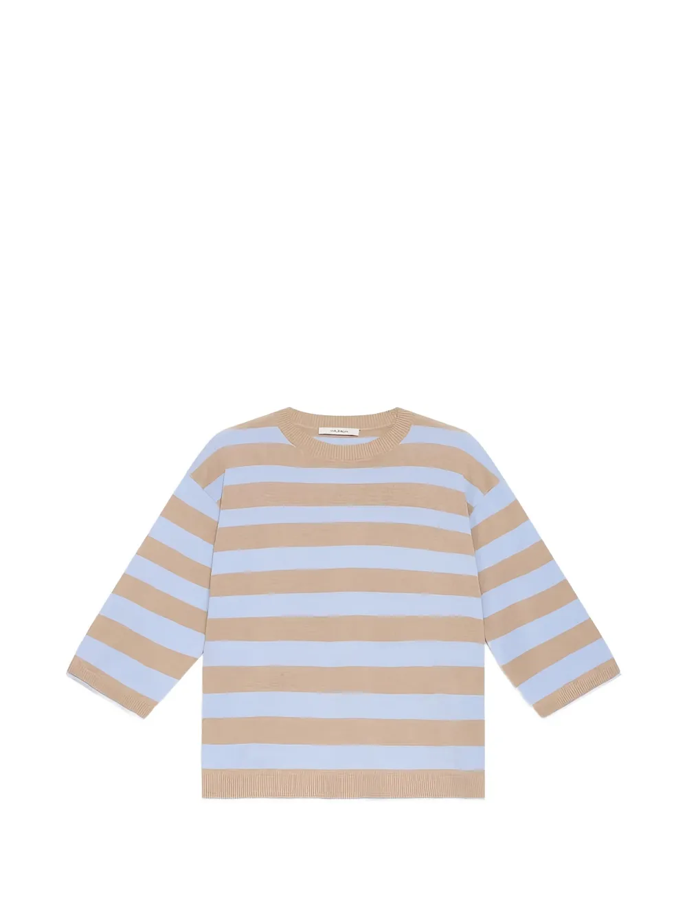 MALIPARMI striped three-quarter sleeve T-shirt - Toni neutri