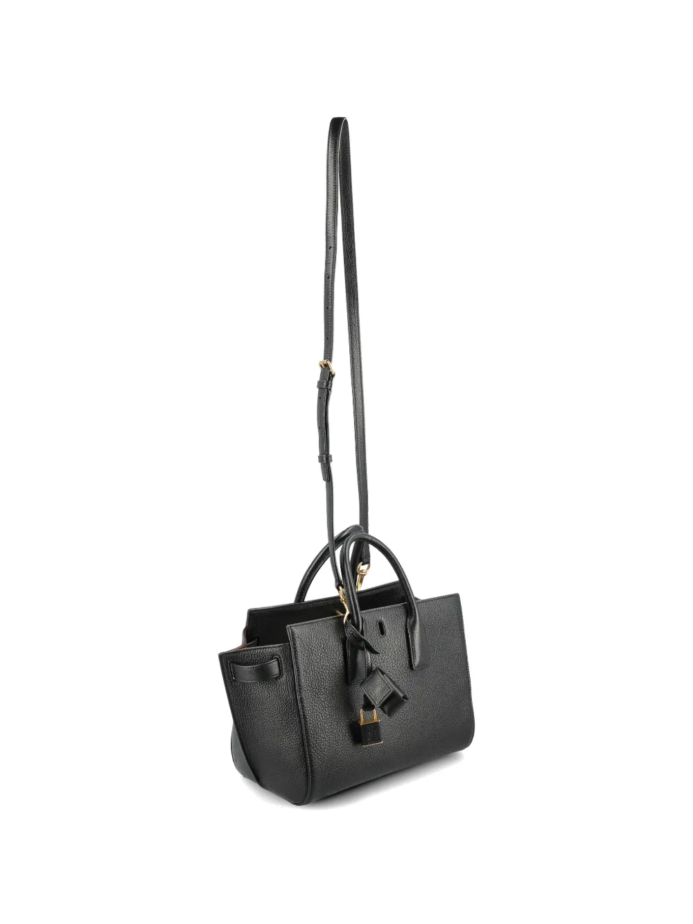 Saint Laurent Shopper met draaislot Zwart