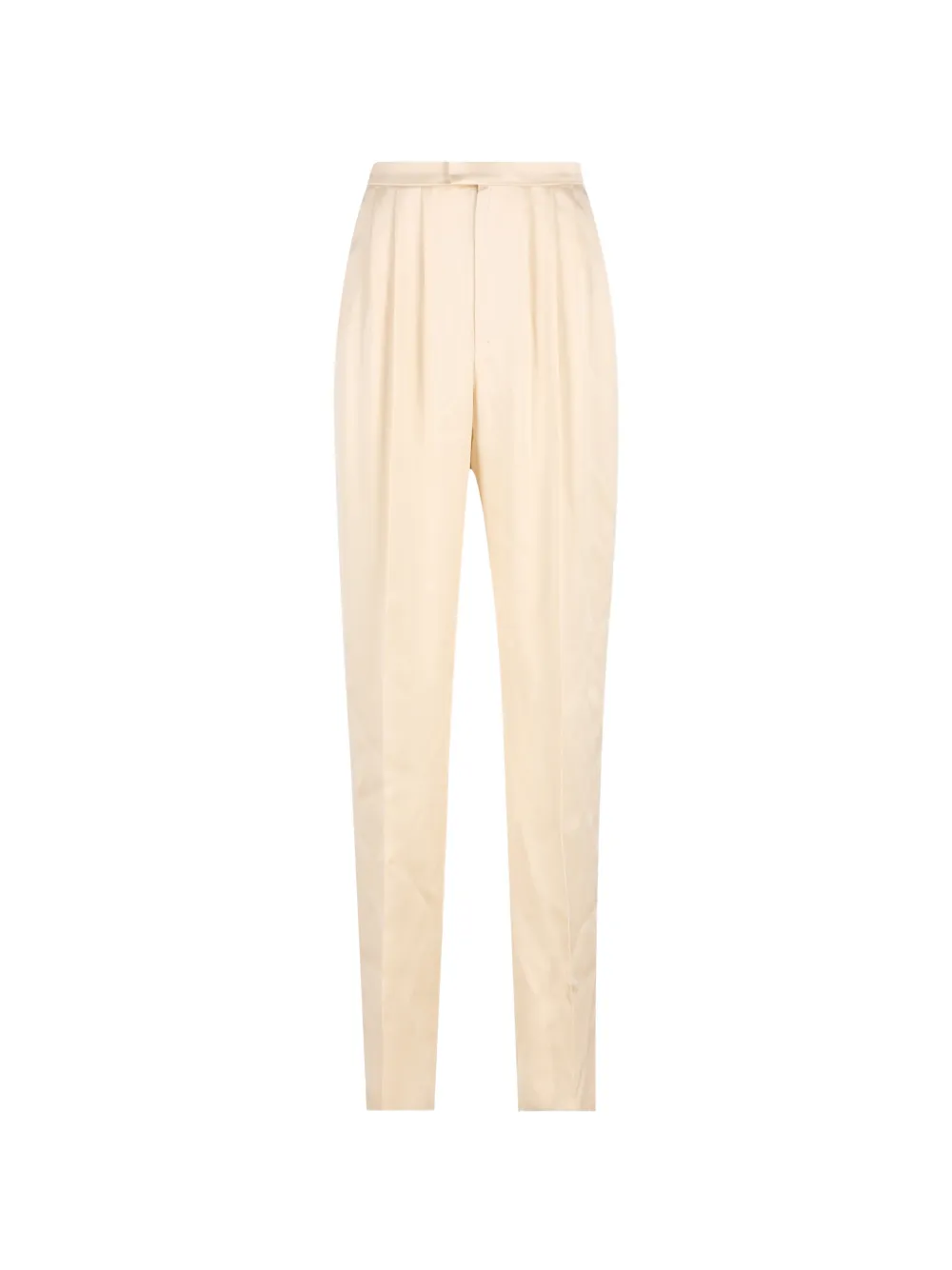 Saint Laurent pleated silk trousers - Nude