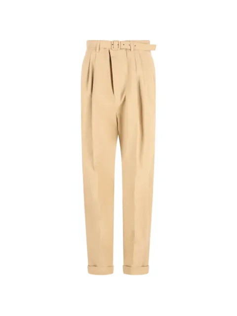 Saint Laurent belted pleated wool trousers