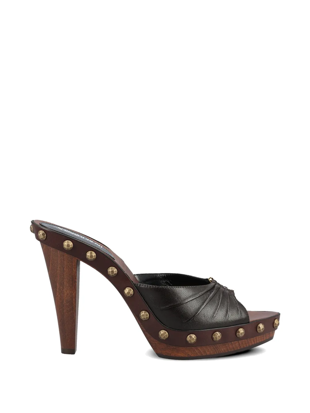 Saint Laurent Babylone leren sandalen met studs Bruin