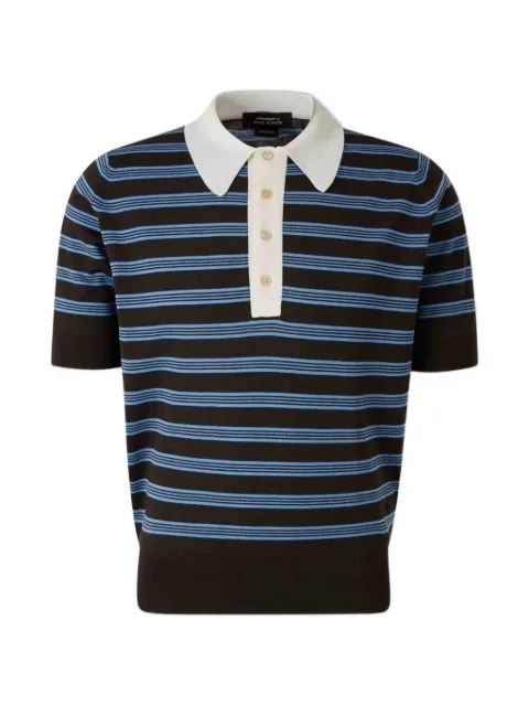 Wales Bonner striped knit polo shirt