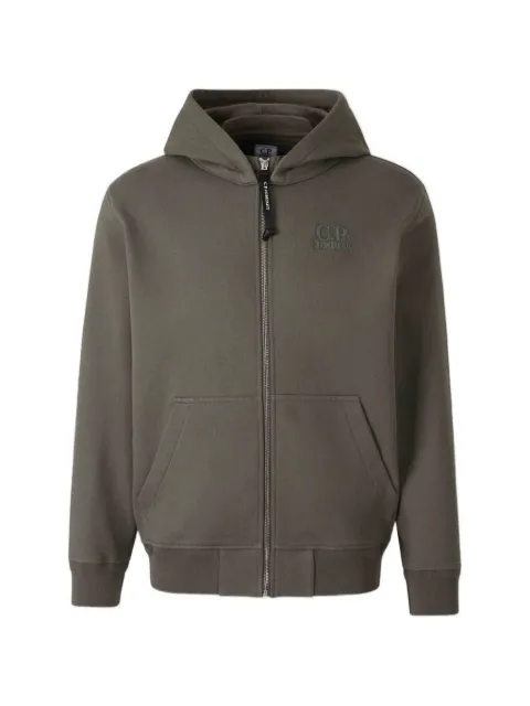 C.P. Company logo-detail zip-up hoodie