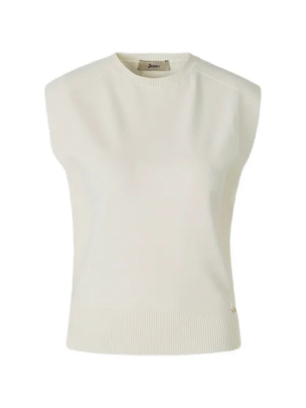 Herno Ribbbed-trim Vest in Neutrals
