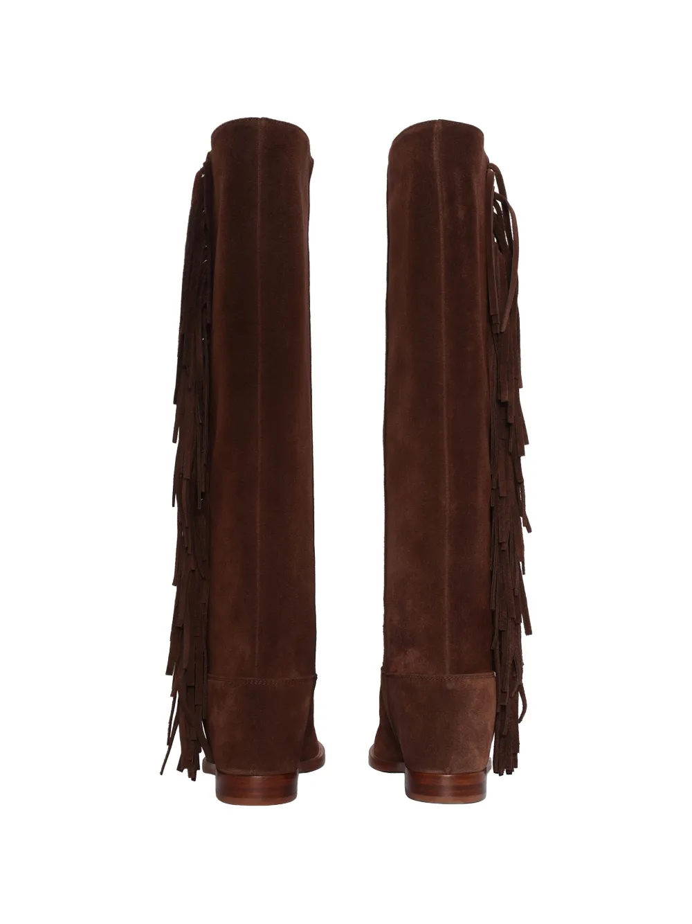 Via Roma 15 fringed stud-embellished knee-high boots Bruin
