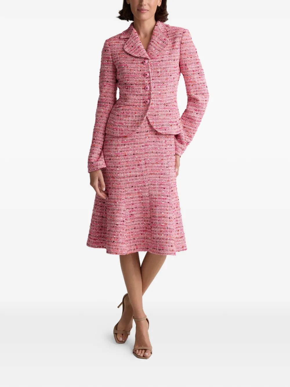  St. John Rosa Notched-collar Tweed Jacket - Pink 