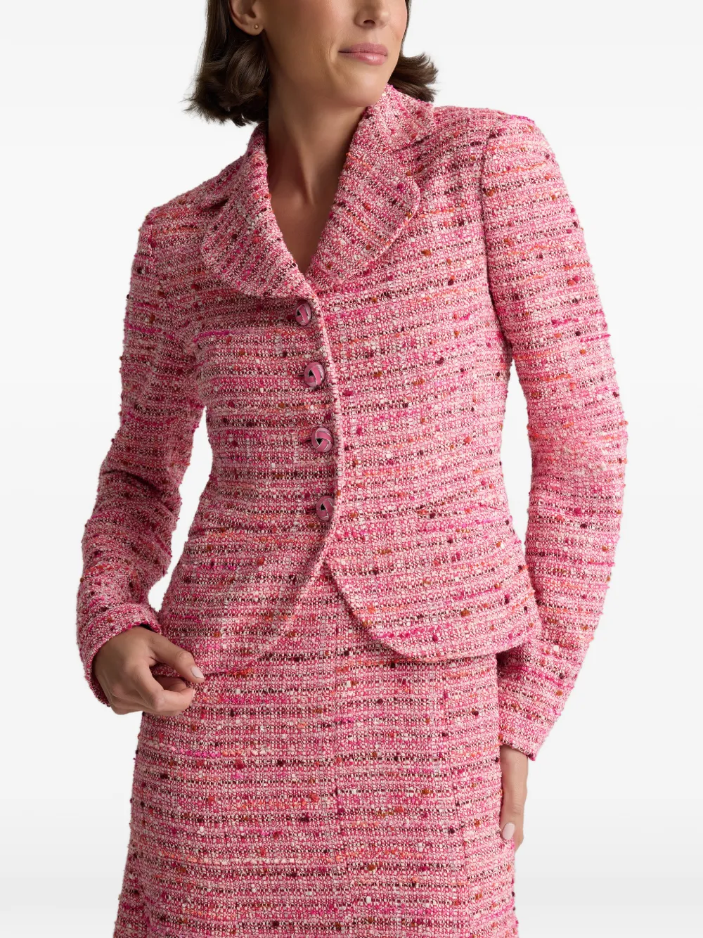 Rosa Notched-Collar Tweed Jacket