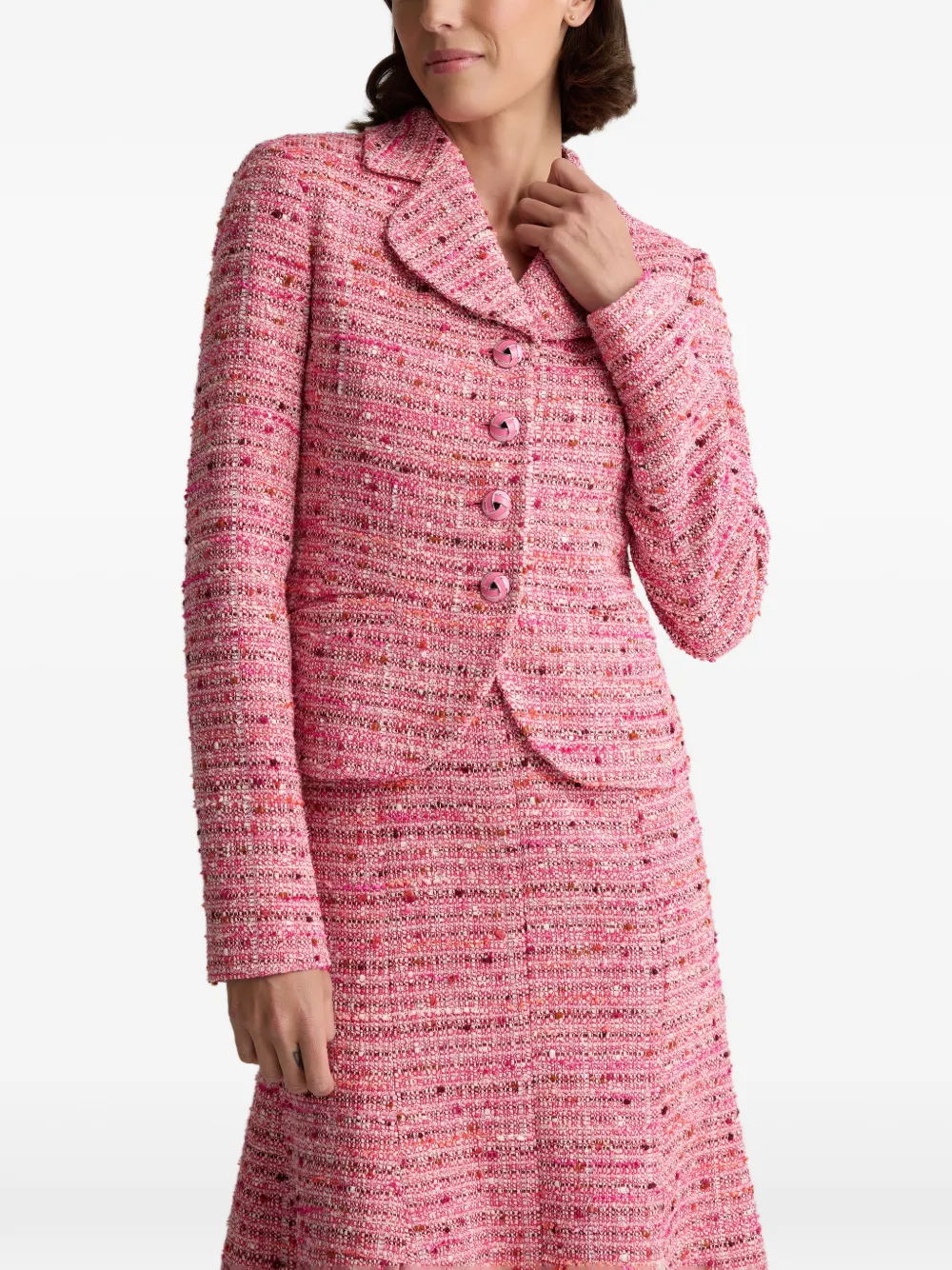 Rosa Notched-Collar Tweed Jacket