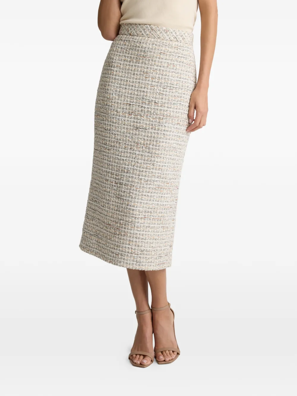  St. John Azure Tweed Skirt - Neutrals 