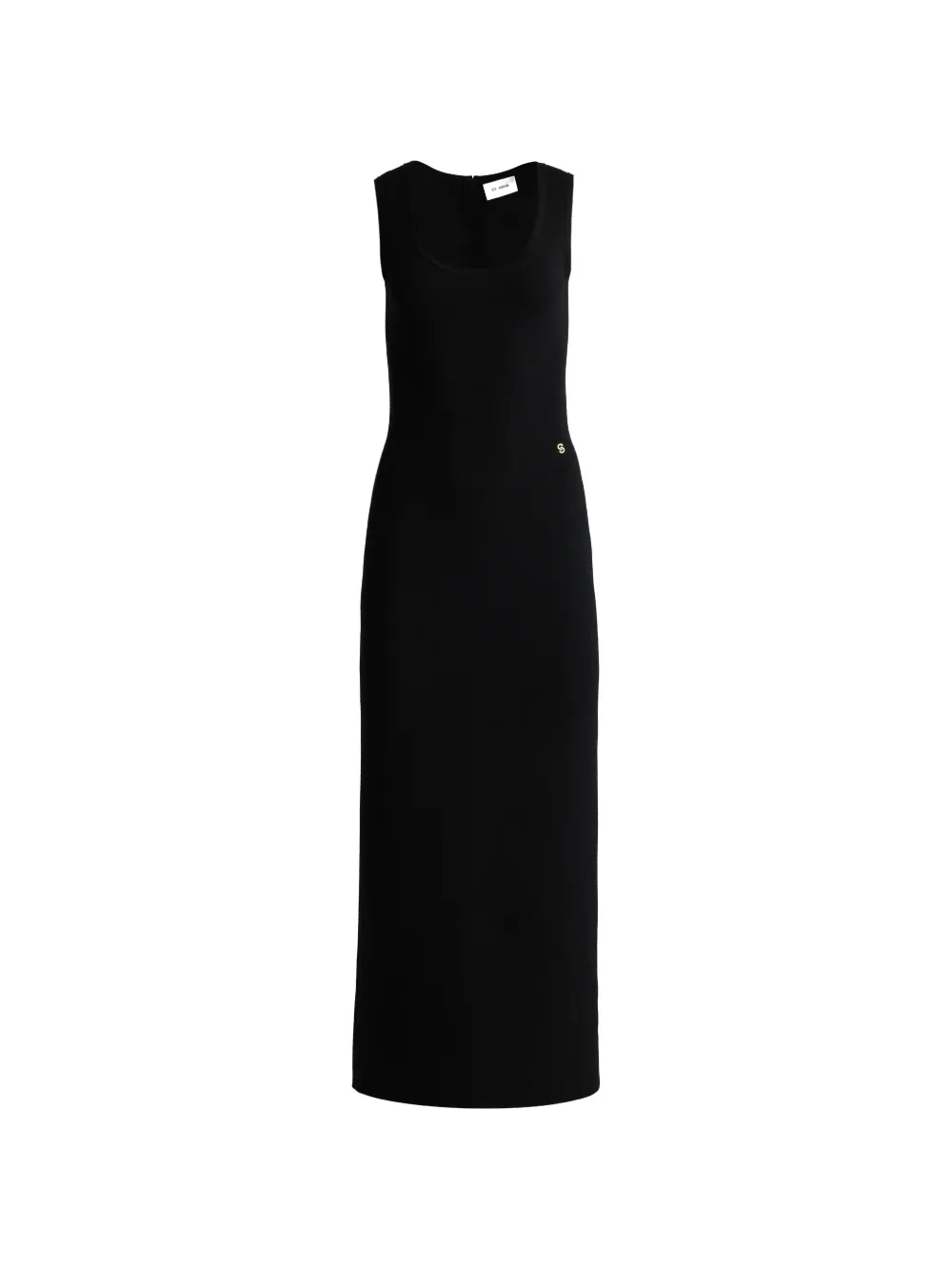 St. John scoop-neck logo midi dress - Nero