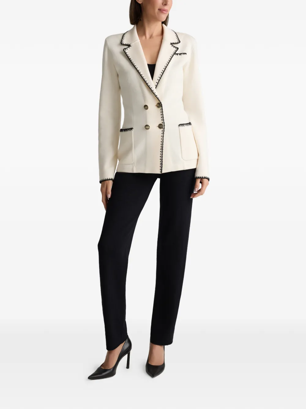  St. John Double-breasted Knitted Blazer - Neutrals 