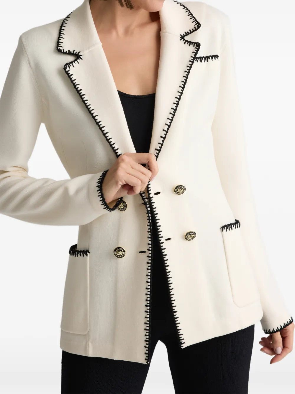  St. John Double-breasted Knitted Blazer - Neutrals 