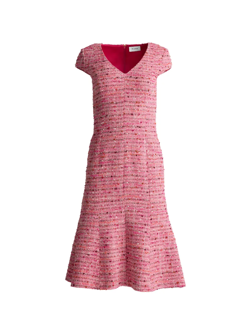 St. John Marcy cap-sleeves dress - Rosa